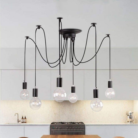 Suspension Luminaire Induistrielle Lampe 6 Bras Lustre