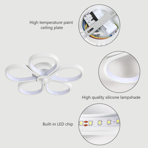 30W LED-plafondlamp Modern Design Koel Wit 6000K Creatieve Bloemvorm Plafondlamp voor Woonkamer Slaapkamer Eetkamer Kantoor Wit