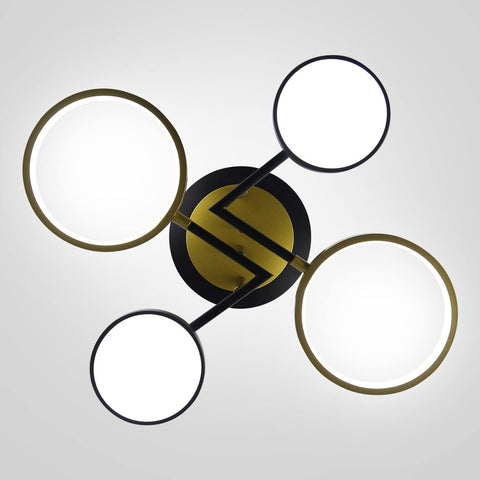 Moderne LED-plafondlamp 28W rond plafondverlichtingsarmatuur, 4 ringen plafondlamp kroonluchter voor slaapkamer woonkamer hal kantoor eetkamer keuken