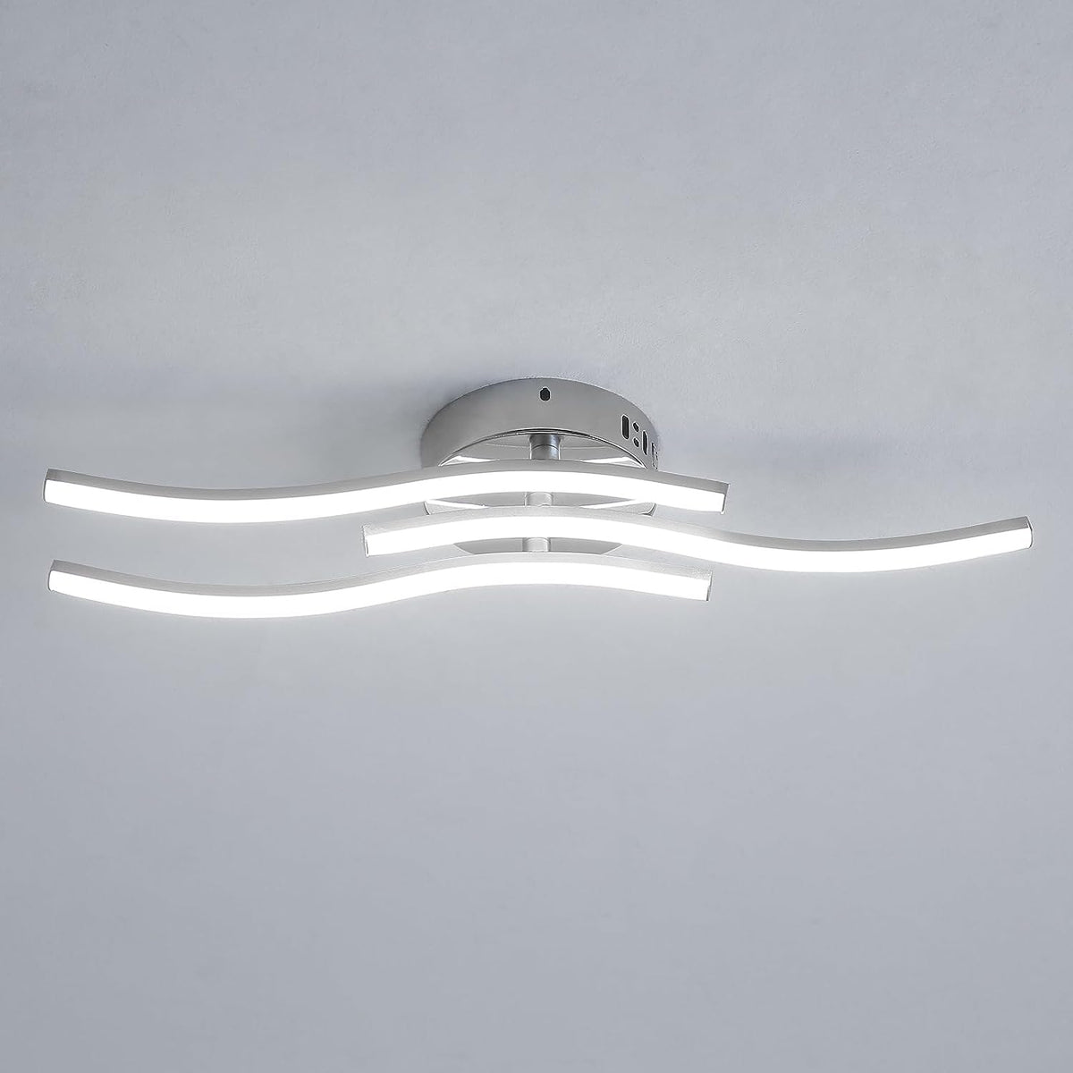 LED-plafondlamp, golfvormige hanglamp, geïntegreerde LED's 18W 1600 lumen, moderne kroonluchter voor woonkamer of keuken, 220V IP20 koud wit licht 6500K