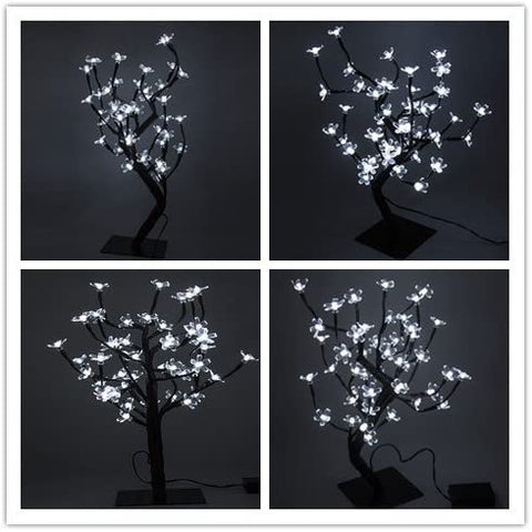 LED-kersenboomlamp, 0,45M 48LED, LED-lichtboom, zwarte takken, voor huisdecoratie (wit)