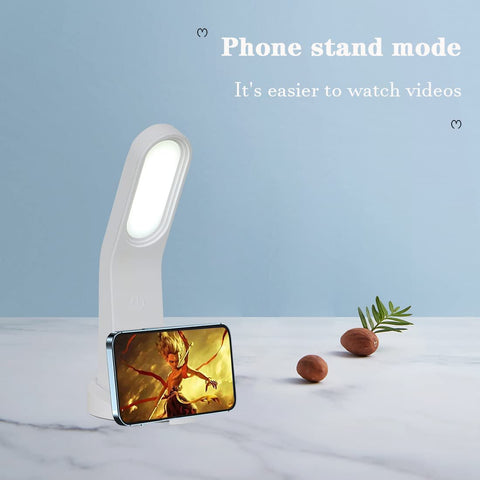 LED-bureaulamp, dimbare bedlamp, 10 helderheidsniveaus, flexibele oogbescherming met aanraakbediening, bureaulamp met USB-poort, magnetische designwandlamp