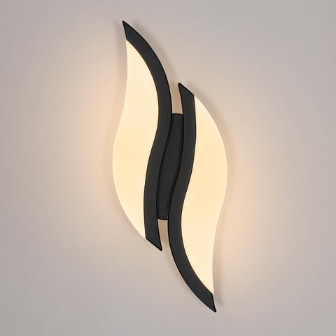 LED-binnenwandlamp, moderne wandlamp 12W 2300LM, acrylverlichting wandlamp voor woonkamer slaapkamer trap 3000K warm wit licht zwarte kleur
