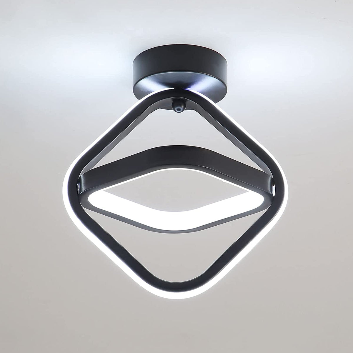 22W LED-plafondlamp, eenvoudige geometrische plafondlamp, metalen plafondlamp voor woonkamer, slaapkamer, hal, 6000K wit licht