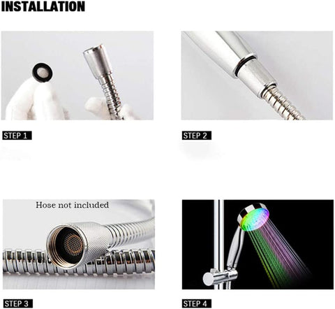 Led-douchekop, universele badkamerdouchekop, 7 kleuren automatische temperatuurregeling, hogedruk waterbesparende douchekop, voor thuis, hotel, badkamer