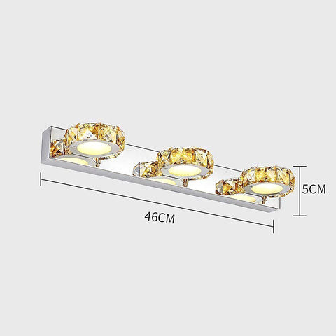 9W spiegellampen, Kristallen badkamerlamp, Moderne spiegelvoorlamp, 6000 k wit licht, IP44, voor badkamerspiegels kaptafels kasten