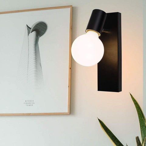 2 stuks binnenwandlamp vintage wandlamp voor slaapkamer, woonkamer, hal, entree zwarte E27-basis