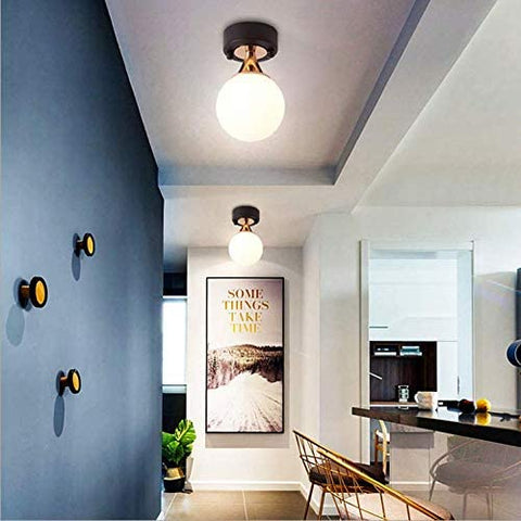 LED-plafondlamp, glazen bollamp, plafondlamp voor slaapkamer, hal, woonkamer, enz