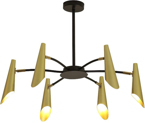 Moderne creatieve industriële kroonluchter hanglamp aanpassen ijzeren kunst duif plafondlamp voor woonkamer slaapkamer (goud + zwart)