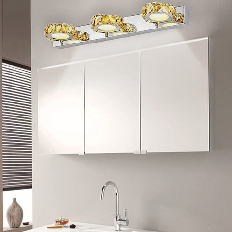 9W spiegellampen, Kristallen badkamerlamp, Moderne spiegelvoorlamp, 6000 k wit licht, IP44, voor badkamerspiegels kaptafels kasten