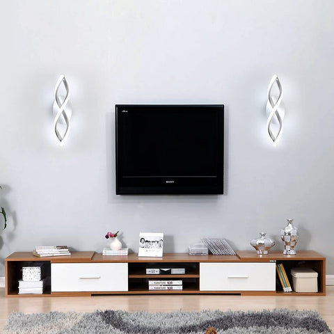 Binnenwandlamp, moderne led-wandlamp 16W 1800LM, koel wit 6500k, gebogen design wandlampen voor slaapkamer trappen woonkamer