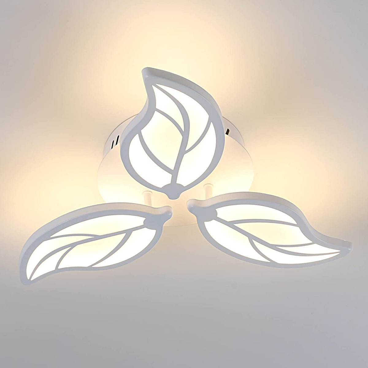 Lustre LED moderne, Plafonniers LED 30W Feuilles acryliques