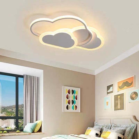 LED-plafondlamp, woondecoratie plafondverlichting, 36W witte acryl kroonluchter, wolkvormige plafondlamp voor slaapkamer, woonkamer, eetkamer, 3000K warm licht