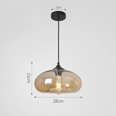Moderne glazen hangende kleurrijke hanglamp voor woonkamer, bar, keuken, restaurant, café, eetkamer, Scandinavische huisverlichtingsarmaturen (amberkleur)