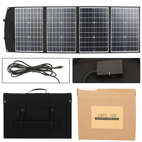 120W draagbare opvouwbare zonnepanelen voor kamperen, wandelen, tas, oplader