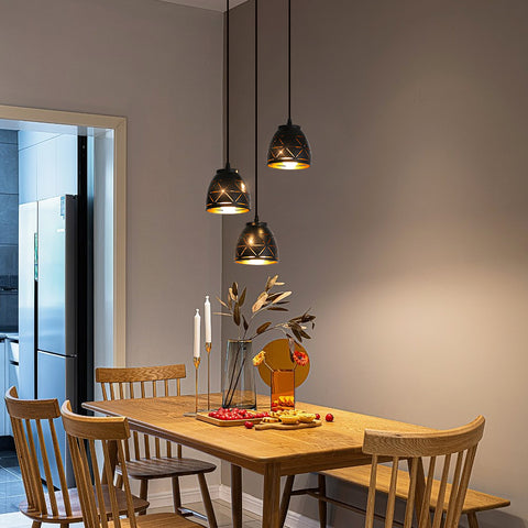 3 retro hanglampen, industriële hol gesneden kroonluchter, E27 vintage metalen plafondlamp, verlichting voor woonkamer keuken gang restaurant loft café bar