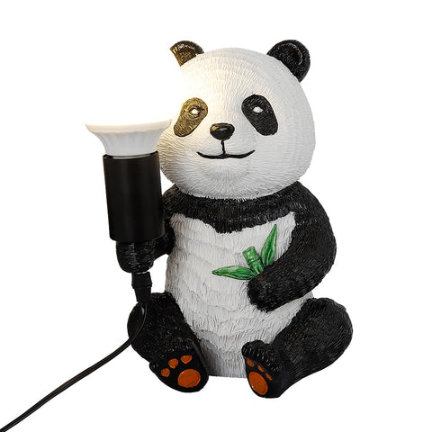 Hars Panda Design tafellampen, modern creatief nachtlampje met plug-in snoer, dieren LED-bureaulamp, woondecoratie bedlampje