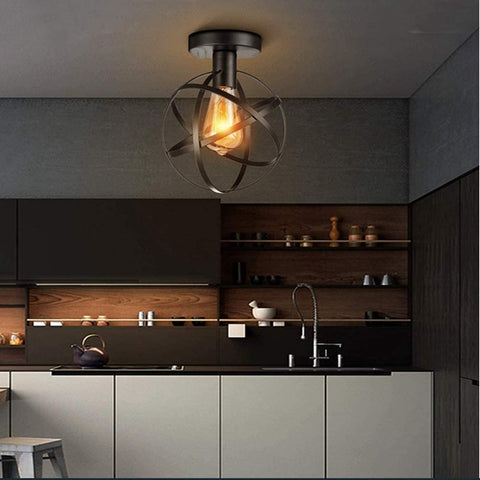 Vintage plafondlamp, E27 retro plafondlamp, industriële hanglamp voor woonkamer slaapkamer café bar restaurant