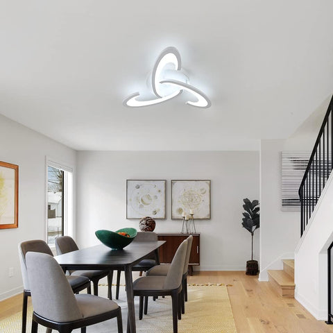 LED-plafondlamp, 36W 3240lm plafondlamp, Shamrock Design-plafondlamp voor slaapkamer, woonkamer, eetkamer, wit acryl, 6500K koel wit licht