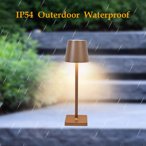 Tafellamp Draagbaar USB Oplaadbaar Modern Bedlampje Dimbaar Aanraakhelderheidsregeling voor Eetkamer Slaapkamer Camping Balkon Buiten Bruin
