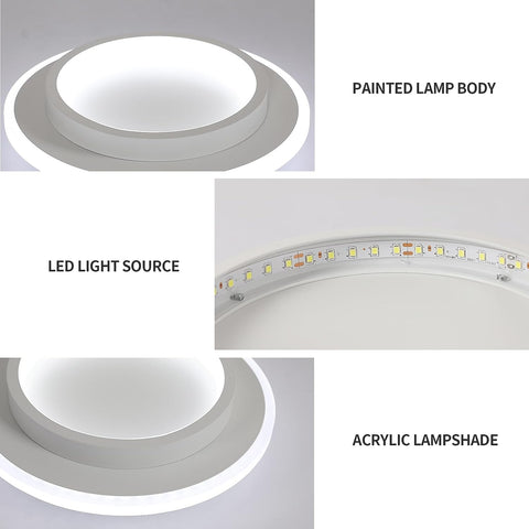 LED-plafondlamp 21W modern design ronde plafondlamp koel wit 6000K voor woonkamer slaapkamer eetkamer kantoor wit