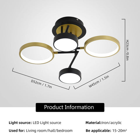 Moderne LED-plafondlamp 28W rond plafondverlichtingsarmatuur, 4 ringen plafondlamp kroonluchter voor slaapkamer woonkamer hal kantoor eetkamer keuken