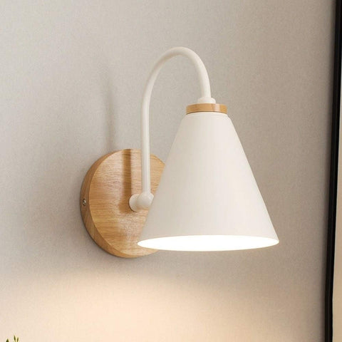Scandinavisch houten nachtkastje met 5W E27 lamp (warm wit) Voor slaapkamer, woonkamer, hal, entree Wit