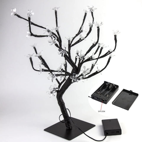 LED-kersenboomlamp, 0,45M 48LED, LED-lichtboom, zwarte takken, voor huisdecoratie (wit)