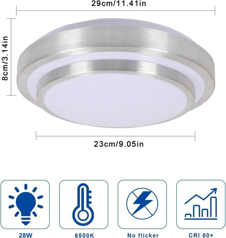 Moderne LED-plafondlamp koel wit 6000K ronde plafondlamp 28W voor woonkamer slaapkamer eetkamer kantoor