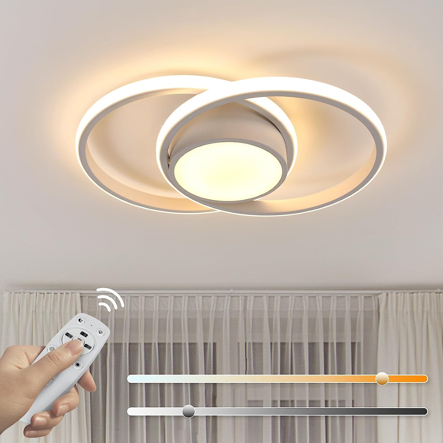 Plafonnier Led Dimmable Moderne Rond Lampe de Plafond Pour salon