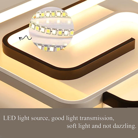 Dimbare led-plafondlamp met afstandsbediening Moderne dimbare plafondlamp 3000K-6000K voor woonkamer slaapkamer eetkamer kantoor 42W vierkant