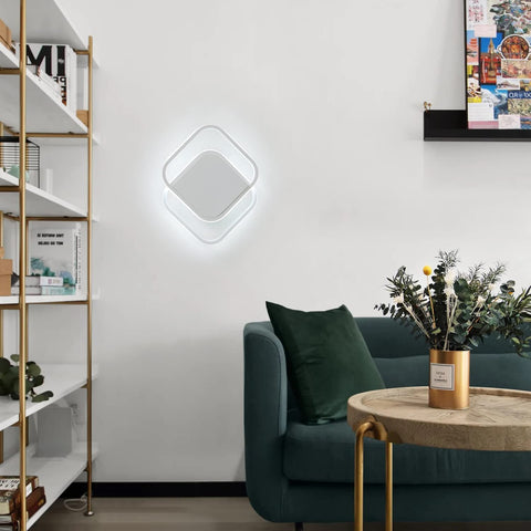 Moderne LED-plafondlamp, vierkante led-plafondlamp 24W 2200LM, 6000K koelwitte plafondlamp, acryl plafondlamp, voor slaapkamer woonkamer keuken hal (wit)