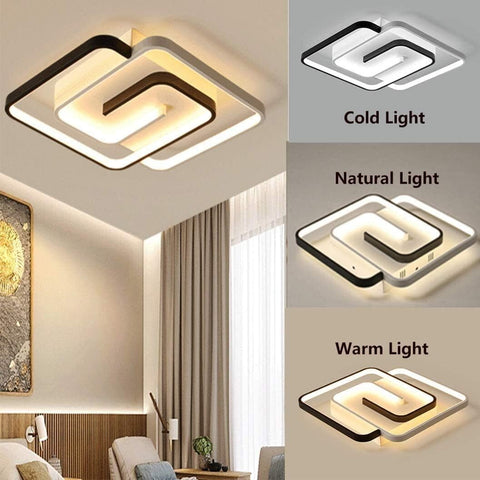 Dimbare led-plafondlamp met afstandsbediening Moderne dimbare plafondlamp 3000K-6000K voor woonkamer slaapkamer eetkamer kantoor 42W vierkant