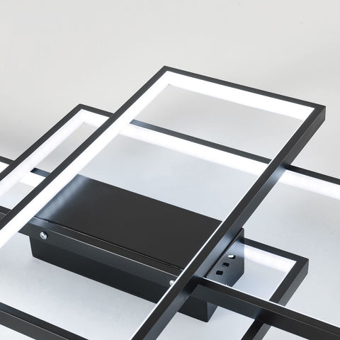 LED-plafondlamp 38W modern design koel wit 6000K rechthoek plafondlamp voor woonkamer slaapkamer eetkamer kantoor zwart