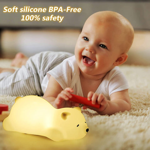 Babynachtlampje Kindernachtlampje, Kindernachtlampje USB oplaadbaar babynachtlampje, Baby LED-nachtlampje Draagbaar siliconen meisje Jongen bedlampje Babymeisje cadeau