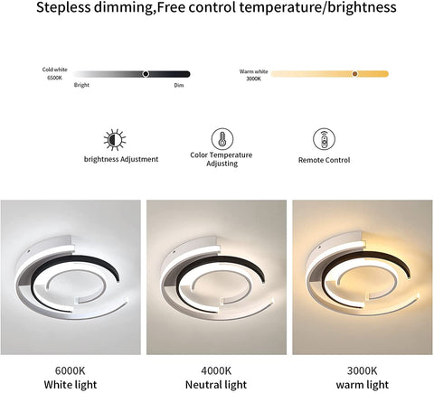 Dimbare LED-plafondlamp met afstandsbediening 36W Moderne LED-plafondlamp 41cm Slaapkamer Plafondverlichting voor thuiskantoor Slaapkamer Woonkamer Keuken Balkon Hal, 3000-6000K