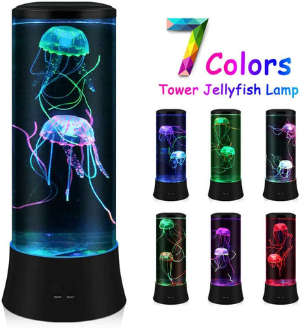 Nieuwigheid Jellyfish LED-lavalamp - 7 kleuren - Aquariumstijl sfeerlamp