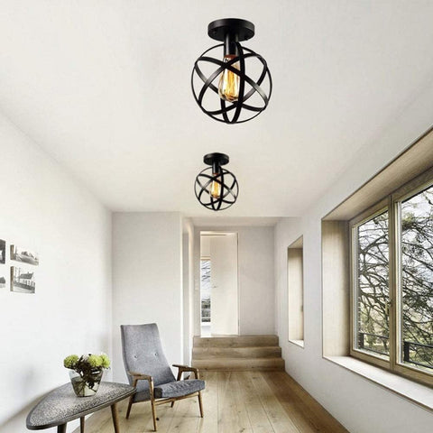 Vintage plafondlamp, E27 retro plafondlamp, industriële hanglamp voor woonkamer slaapkamer café bar restaurant