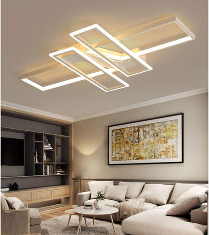 Plafonnier Led Dimmable Moderne Rectangle Lampe de Plafond Dimmable 3000K-6000K
