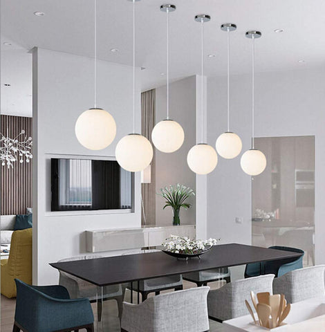 Glazen bolkroonluchter, hanglamp, eenvoudige binnenlamp voor slaapkamer woonkamer gang restaurant café 1st