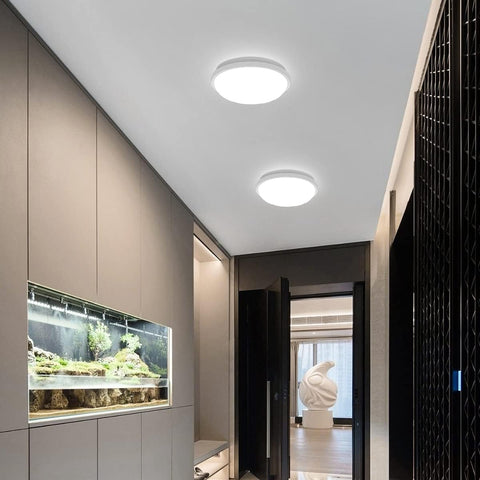 Ronde LED-plafondlamp, plafondlamp voor badkamer, IP54 waterdicht 6500K koel wit, moderne plafondlamp voor badkamer slaapkamer keuken woonkamer balkon 20W diameter 22cm
