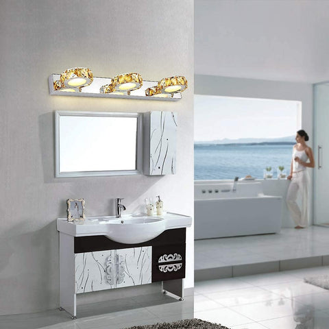 9W spiegellampen, Kristallen badkamerlamp, Moderne spiegelvoorlamp, 6000 k wit licht, IP44, voor badkamerspiegels kaptafels kasten