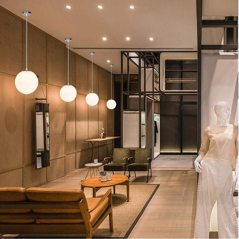 Glazen bolkroonluchter, hanglamp, eenvoudige binnenlamp voor slaapkamer woonkamer gang restaurant café 1st