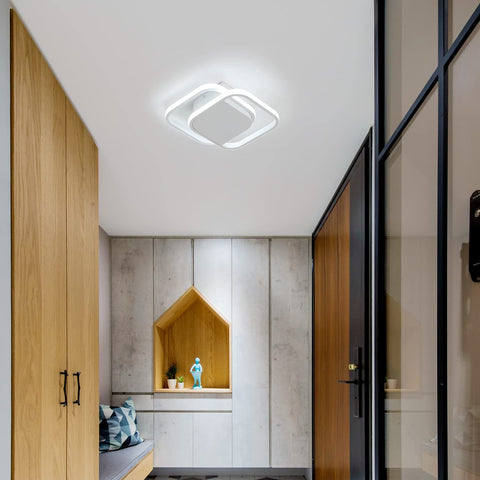 Moderne LED-plafondlamp, vierkante led-plafondlamp 24W 2200LM, 6000K koelwitte plafondlamp, acryl plafondlamp, voor slaapkamer woonkamer keuken hal (wit)