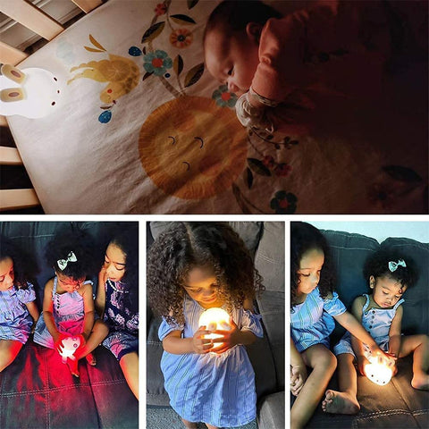 Nachtlampje voor kinderen Baby-nachtverlichting LED-nachtlampje Dierenkleur Konijn Type Oplaadbaar Verwisselbaar Geschikt voor kinderen, baby's en meisjes