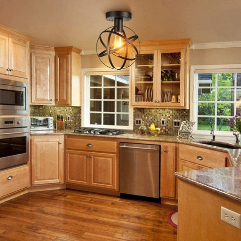 Vintage plafondlamp, E27 retro plafondlamp, industriële hanglamp voor woonkamer slaapkamer café bar restaurant