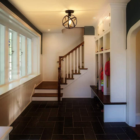 Vintage plafondlamp, E27 retro plafondlamp, industriële hanglamp voor woonkamer slaapkamer café bar restaurant