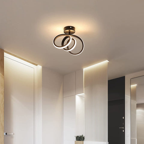Moderne LED-plafondlamp LED-wandlamp voor binnen 24W Gangplafondlamp voor slaapkamer, eetkamer, keuken, hal 3000K warm wit licht, diameter 28CM