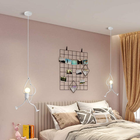 Witte moderne charmante creatieve kroonluchter Iron Man cartoon design kroonluchter elegante kroonluchter kinderkamer nachtkastje woonkamer balkon studeerkamer