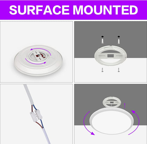 Dimbare LED-plafondlamp, badkamerplafondlamp IP54, 24W 3100LM, 2700-6500K RGB waterdichte moderne plafondlamp met afstandsbediening voor woonkamer, slaapkamer (Ø28cm)